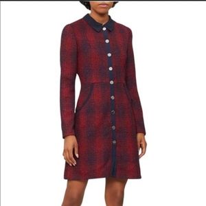 *sold* Maje tweed plaid button front collared dress NWT US 8/10, FR 3